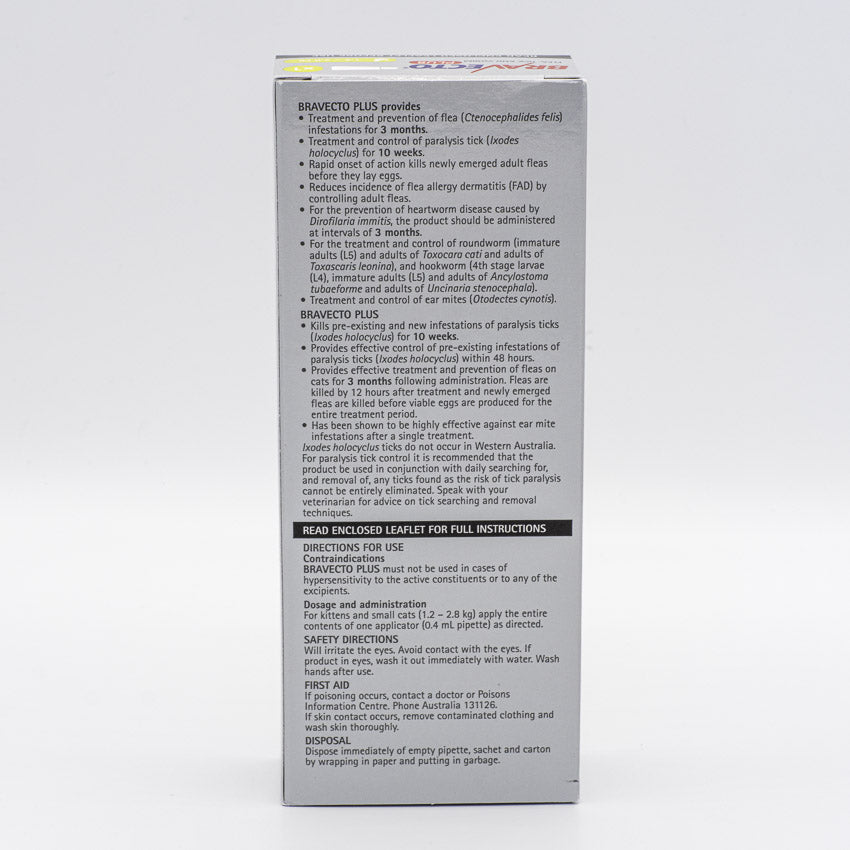 BRAVECTO PLUS CAT 1.2-2.8KG 1PK
