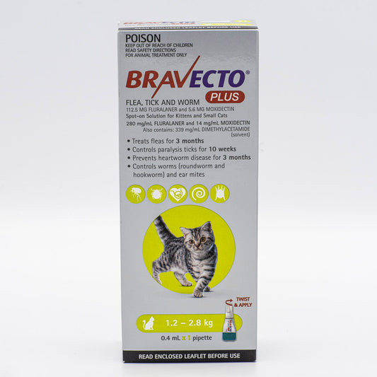 BRAVECTO PLUS CAT 1.2-2.8KG 1PK