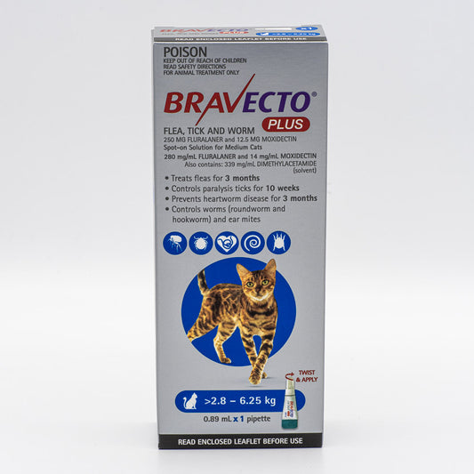 BRAVECTO PLUS CAT 2.8-6.25KG 1PK