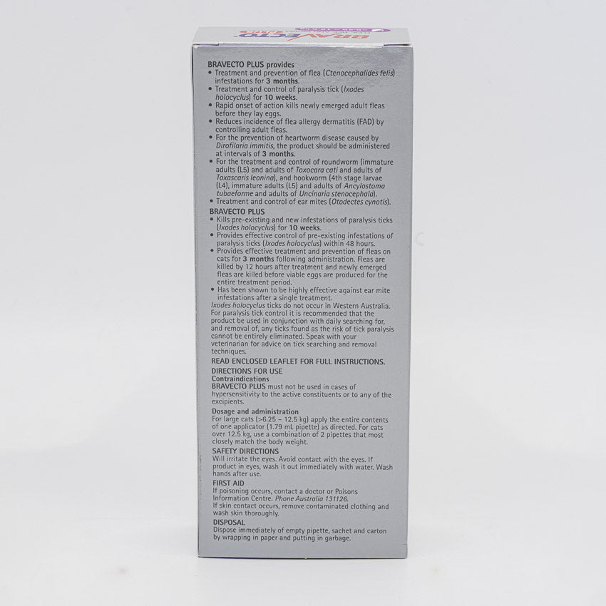 BRAVECTO PLUS CAT 6.25-12.5KG 2PK