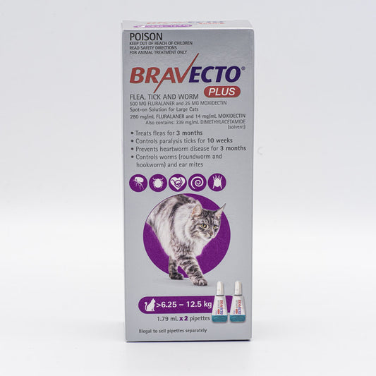 BRAVECTO PLUS CAT 6.25-12.5KG 2PK