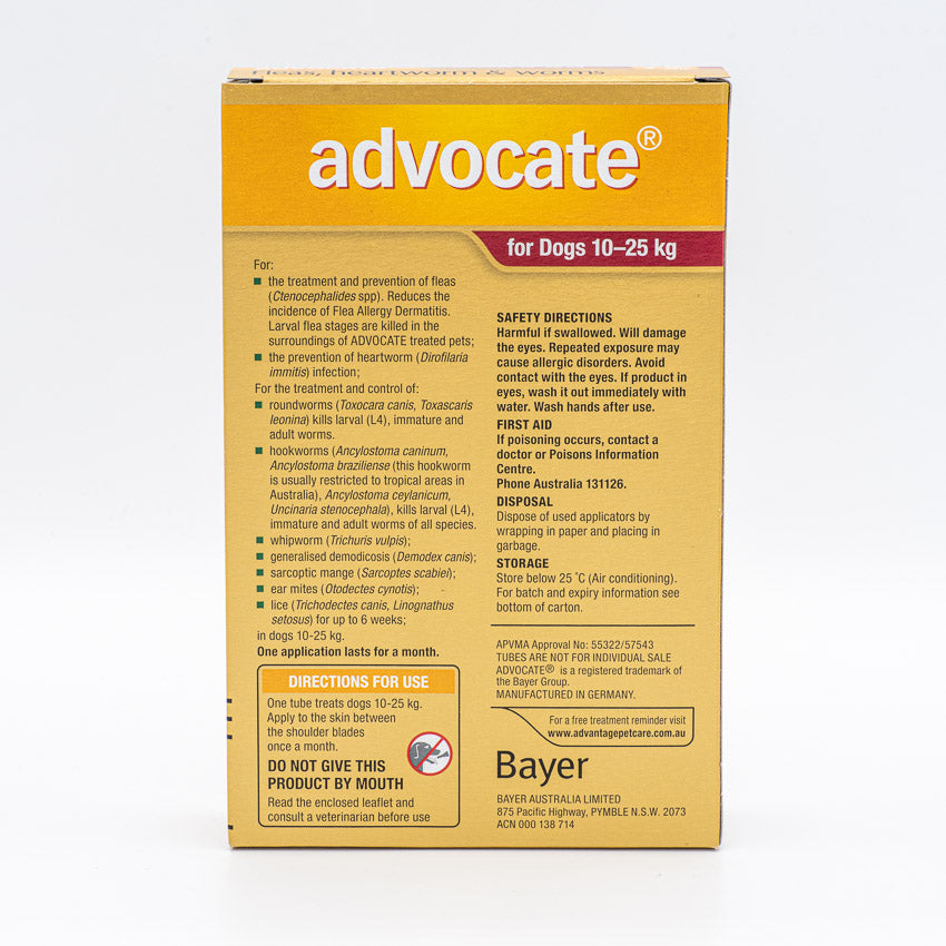 ADVOCATE DOG LARGE RED 10-25KG 6PACK
