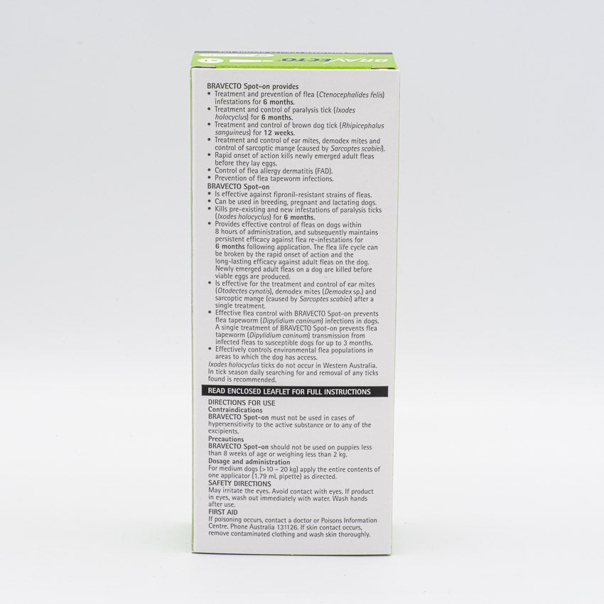 BRAVECTO DOG SPOT ON 10-20KG 1PK