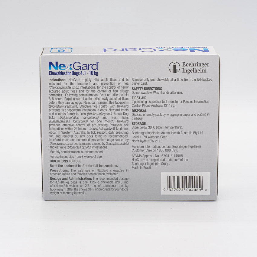 NEXGARD SMALL 4.1-10KG 6PACK