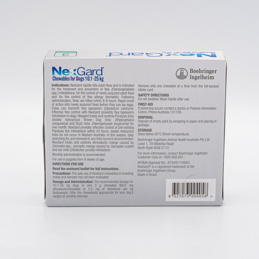 NEXGARD MEDIUM 10.1-25KG 3PACK