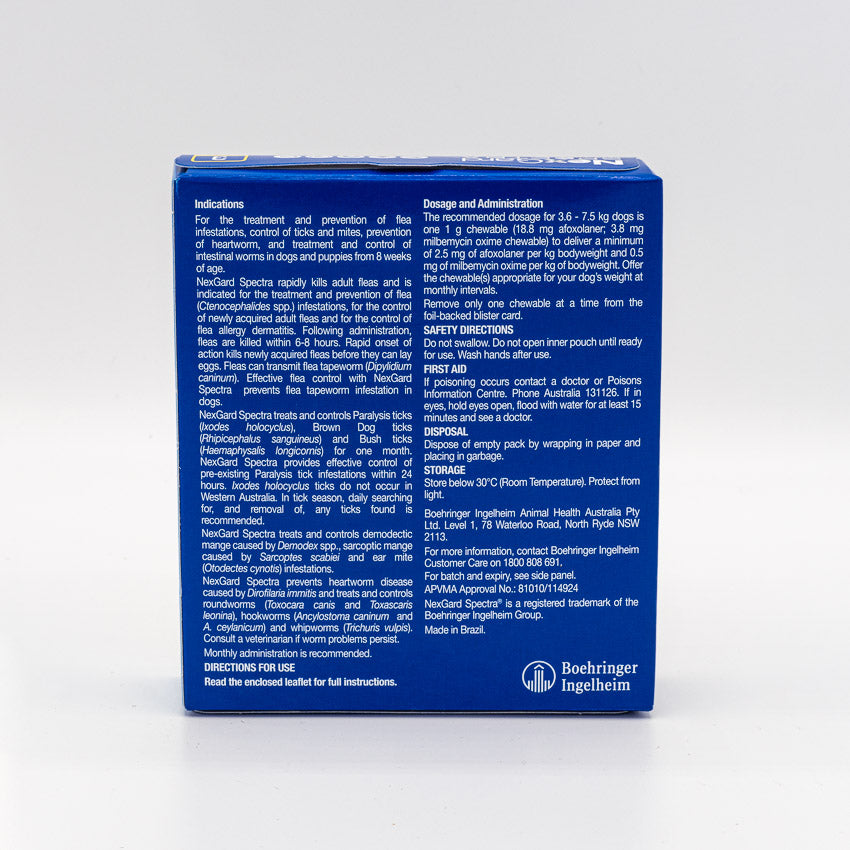 NEXGARD SPECTRA 3.6-7.5KG 3PACK