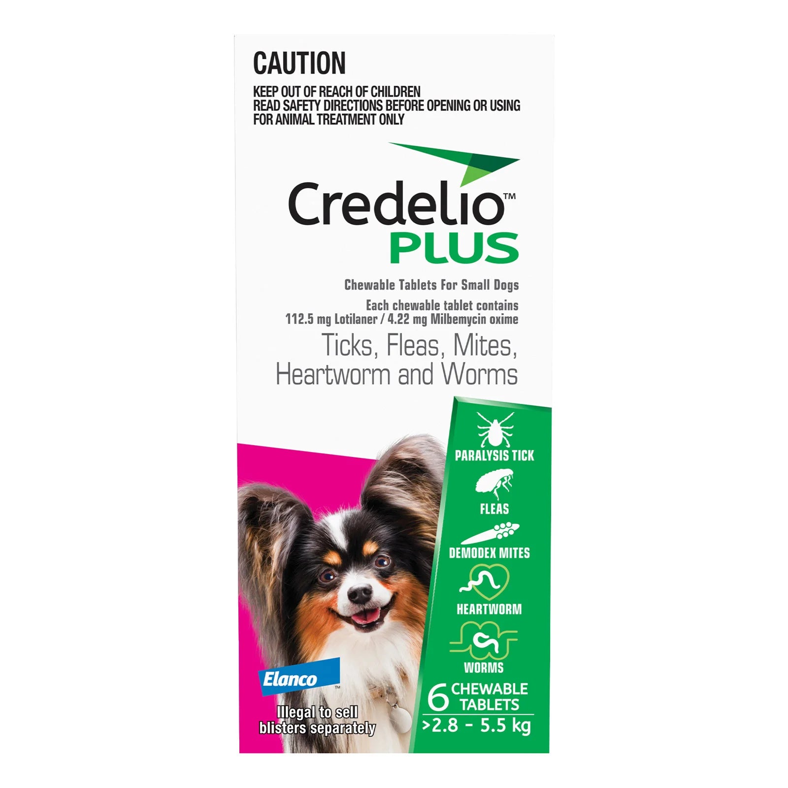 CREDELIO PLUS SMALL 2.8-5.5KG PINK 6PK