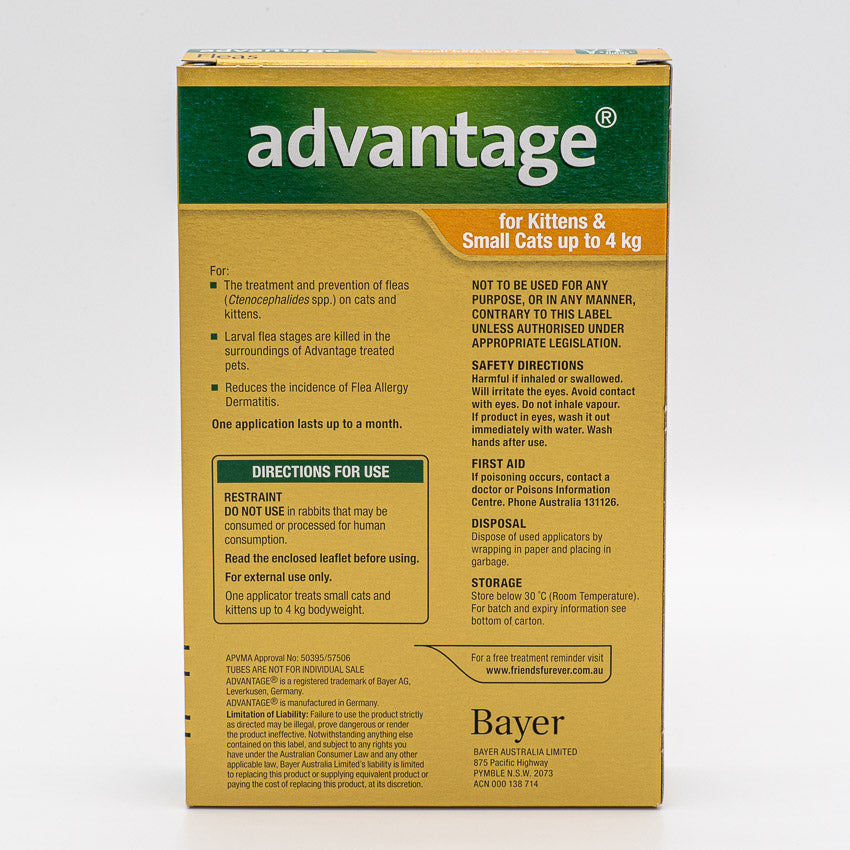 ADVANTAGE SMALL CAT 0-4KG 4PACK