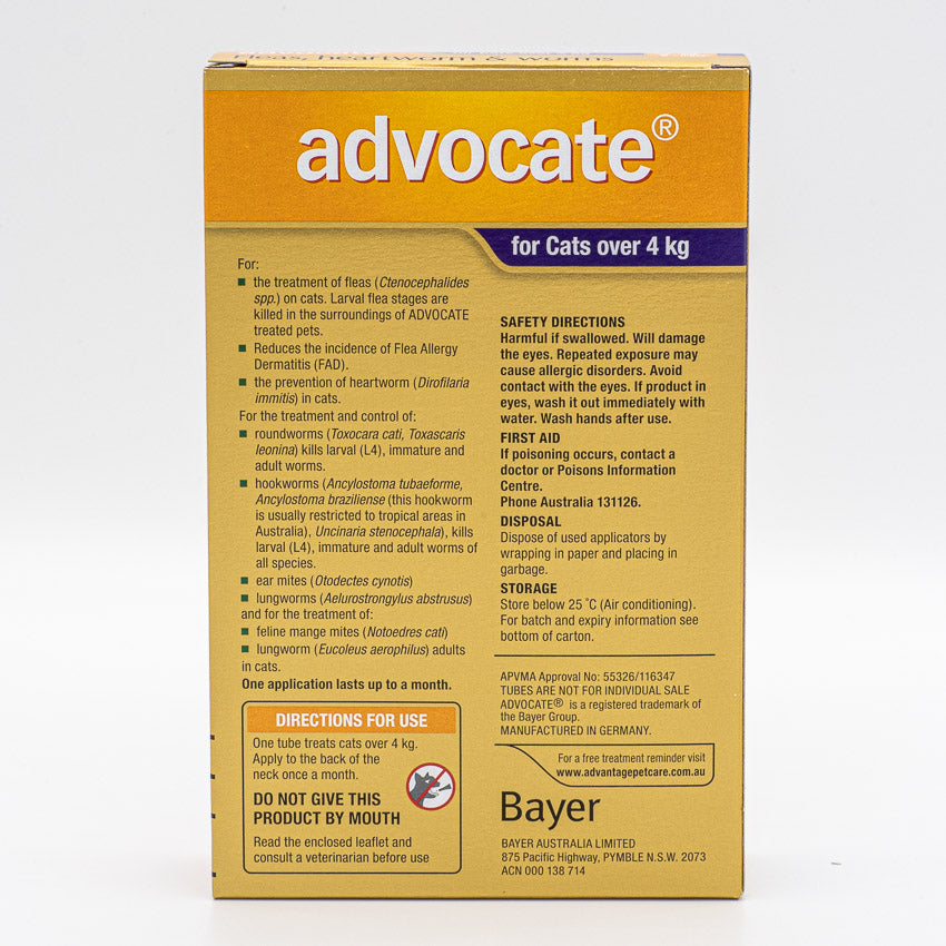 ADVOCATE CAT LARGE PURPLE OVER 4KG 3PACK