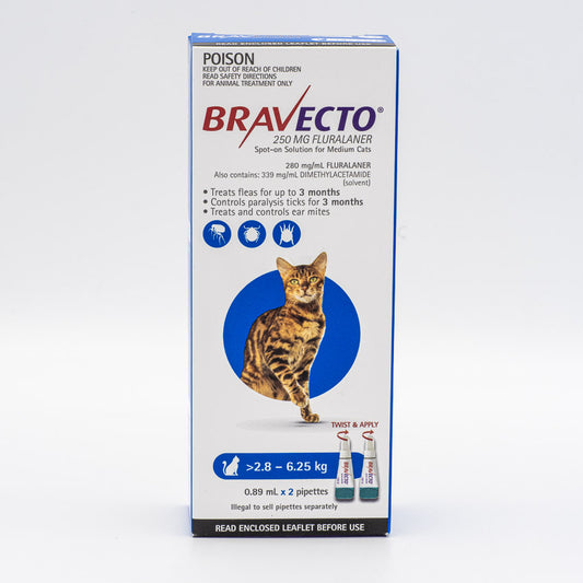 BRAVECTO CAT SPOT ON 2.8-6.25KG 2PK