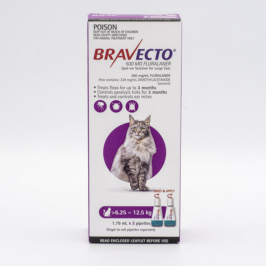 BRAVECTO CAT SPOT ON 6.25-12.5KG 2PK