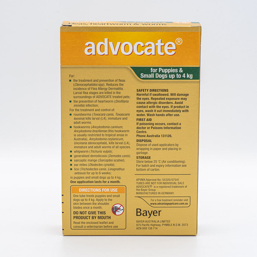 ADVOCATE DOG SMALL GREEN 0-4KG 3PACK