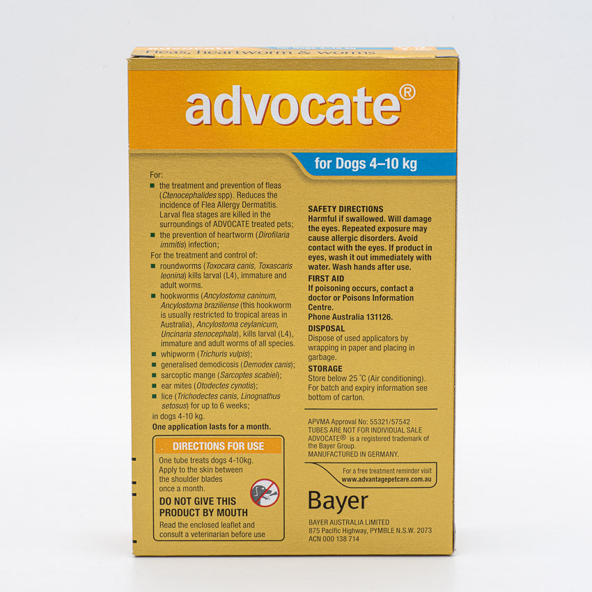 ADVOCATE DOG MEDIUM BLUE 4-10KG 3PACK