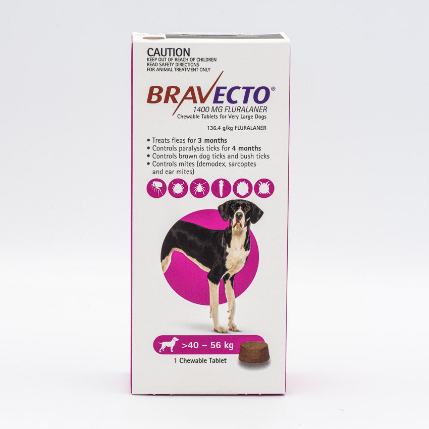 BRAVECTO CHEWS V.LARGE DOG PURPLE 40-56KG 1PK