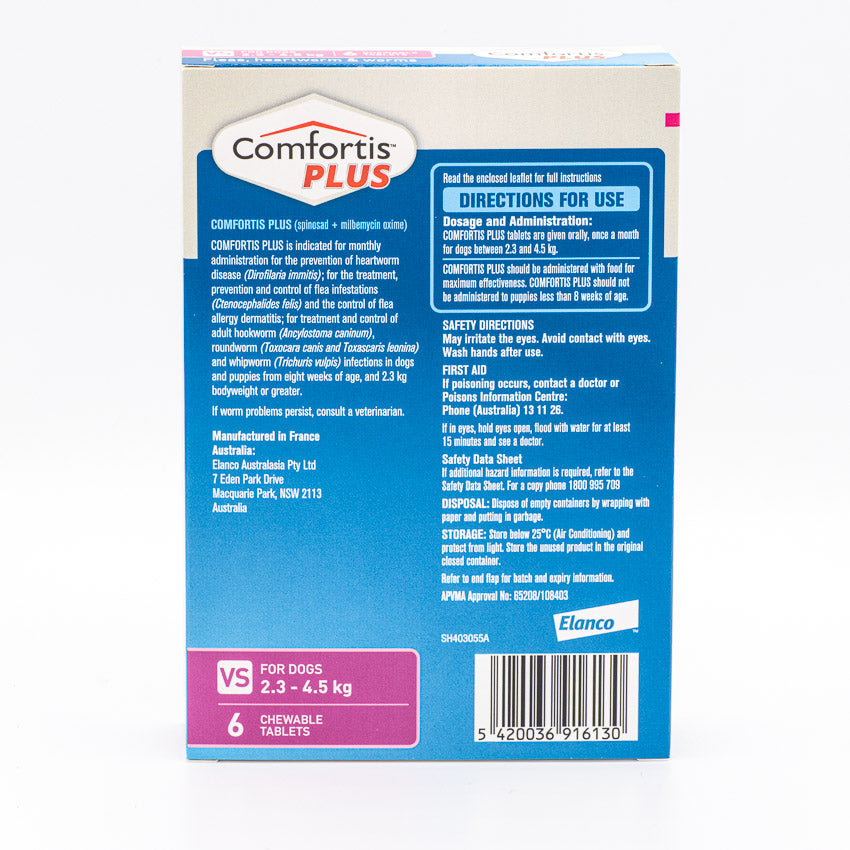 COMFORTIS PLUS 2.3-4.5KG PINK 6PK-140MG