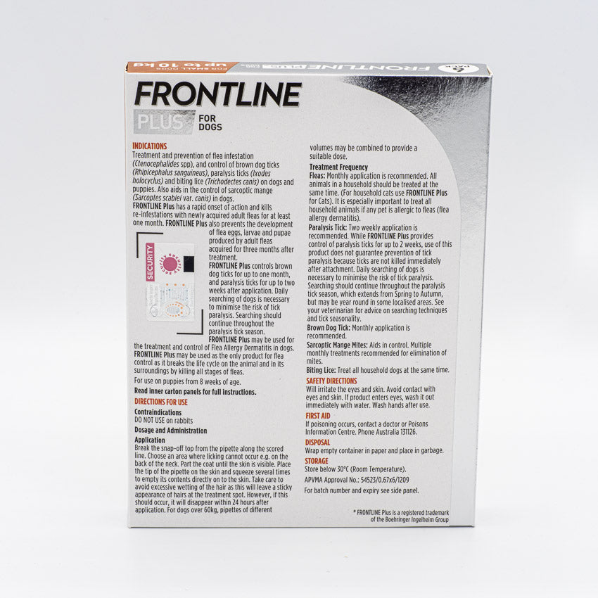 FRONTLINE PLUS SMALL DOG 6PACK