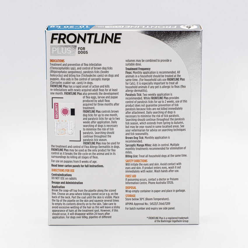 FRONTLINE PLUS MEDIUM DOG 6PACK