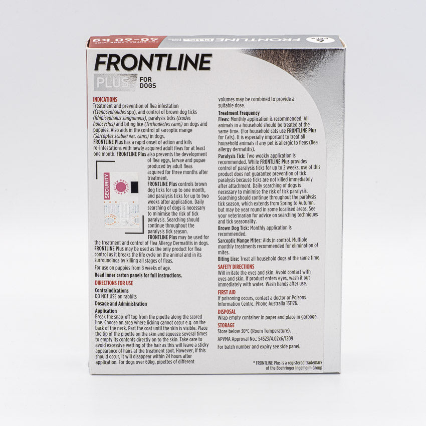 FRONTLINE PLUS EXTRA LARGE DOG 6PACK