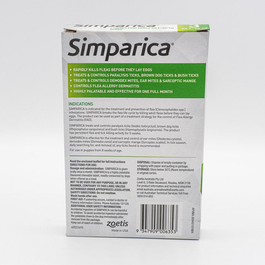 SIMPARICA 20.1-40KG 3PACK